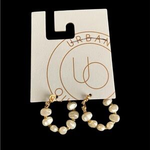 NEW Urban Outfitters Pearl Hoop Earrings